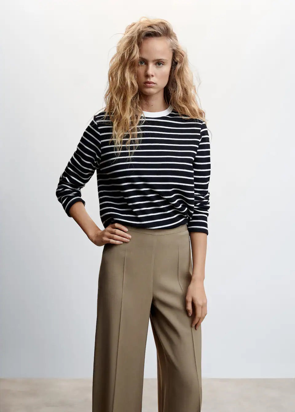 High-waist palazzo trousers