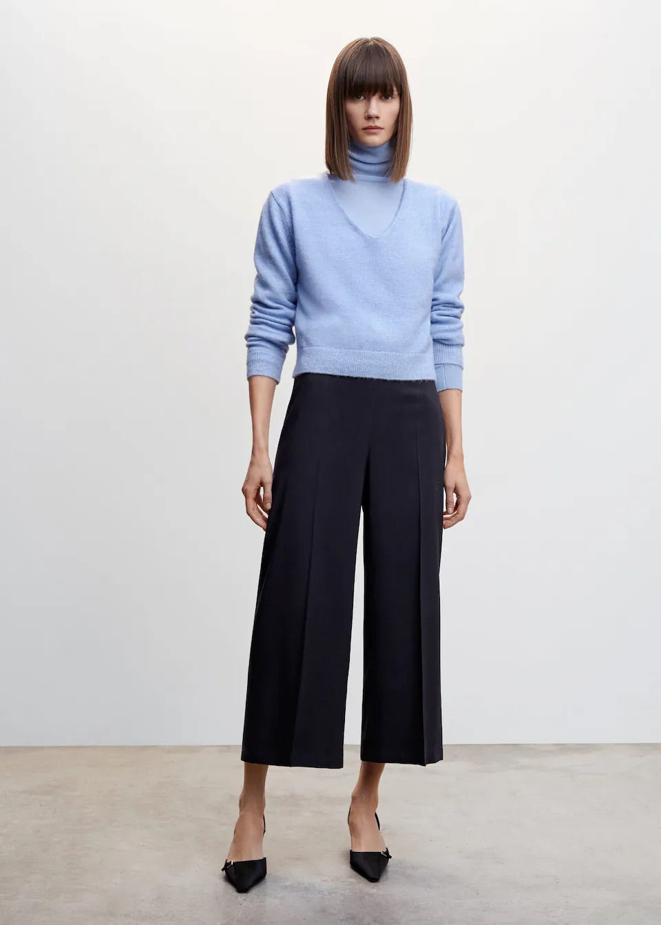 High-waist palazzo trousers