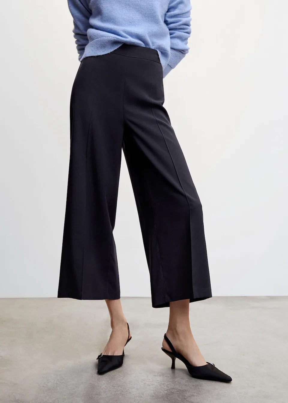 High-waist palazzo trousers