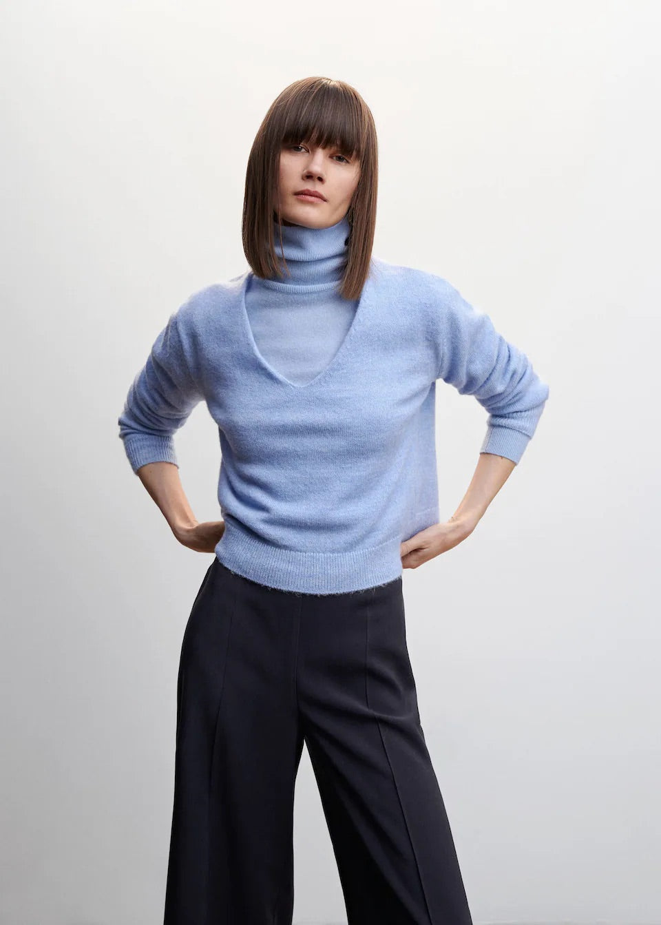 High-waist palazzo trousers
