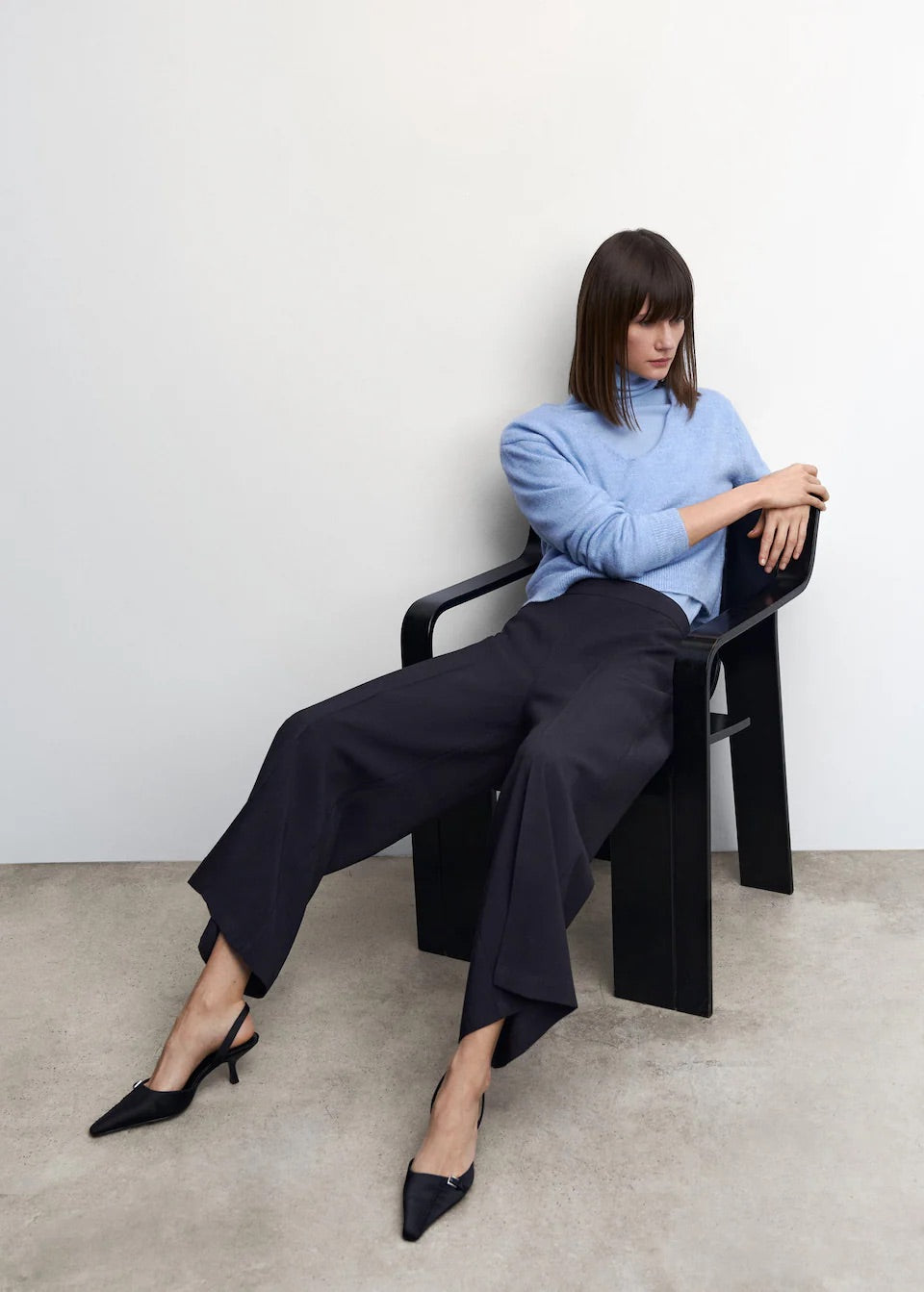 High-waist palazzo trousers