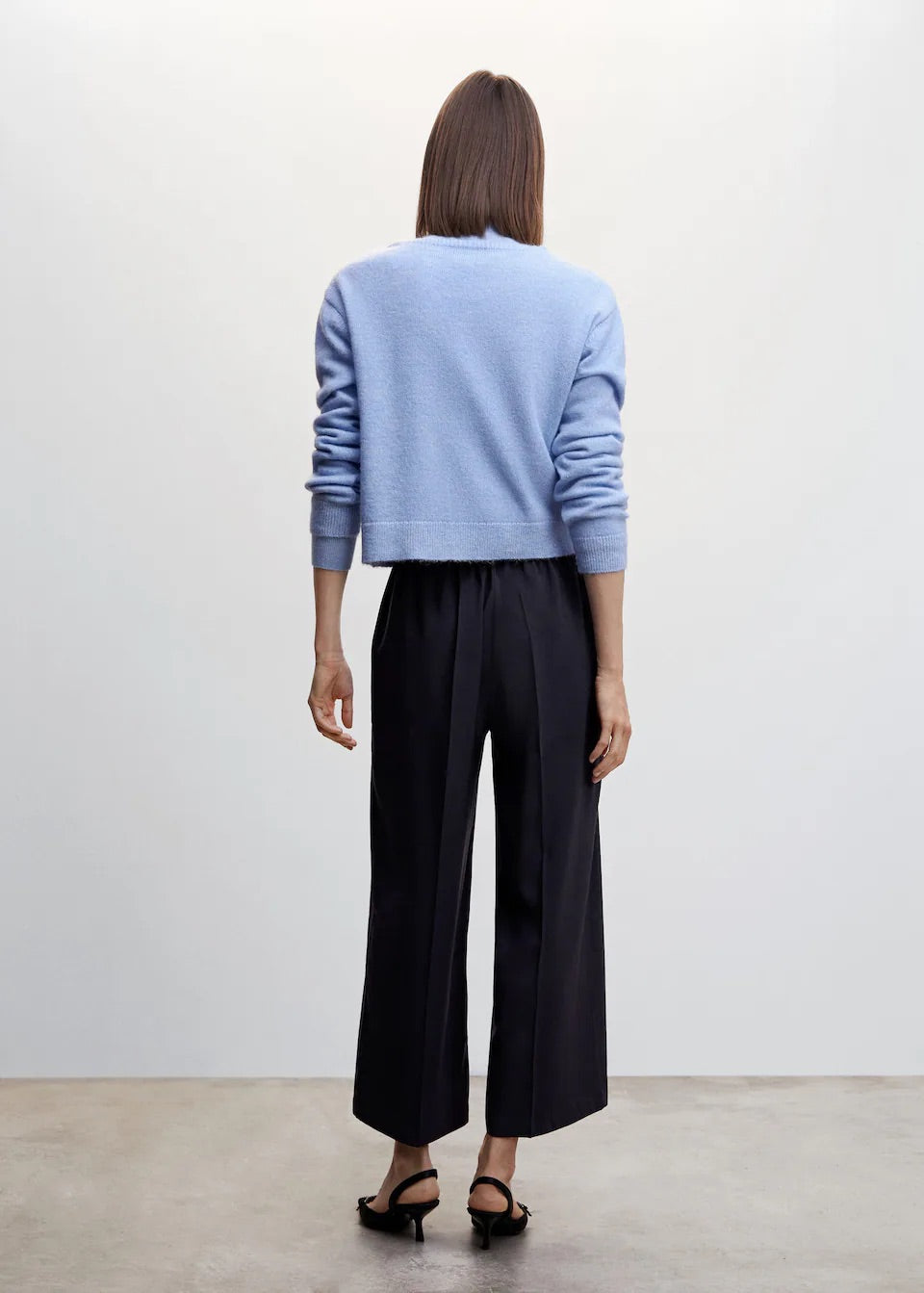 High-waist palazzo trousers