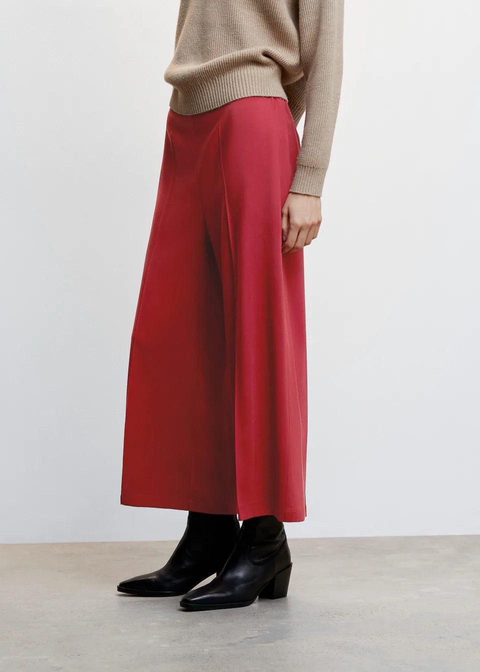 High-waist palazzo trousers