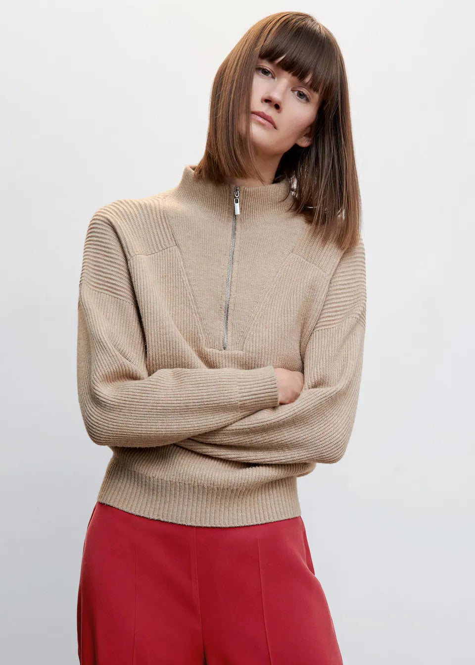 High-waist palazzo trousers