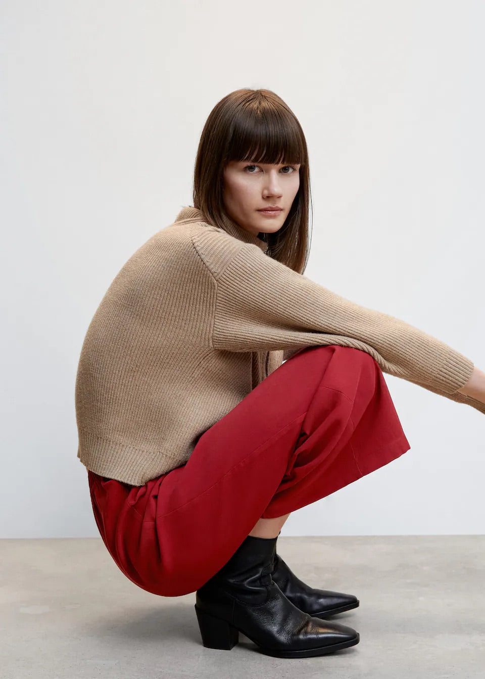 High-waist palazzo trousers