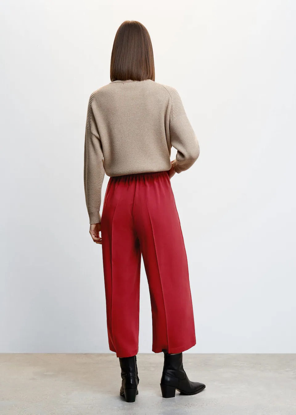 High-waist palazzo trousers
