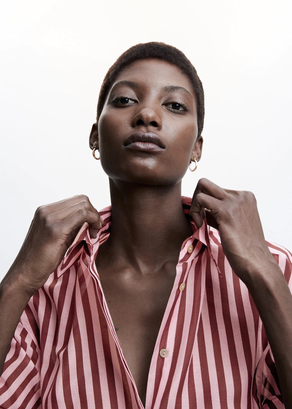 Striped cotton oversized shirt