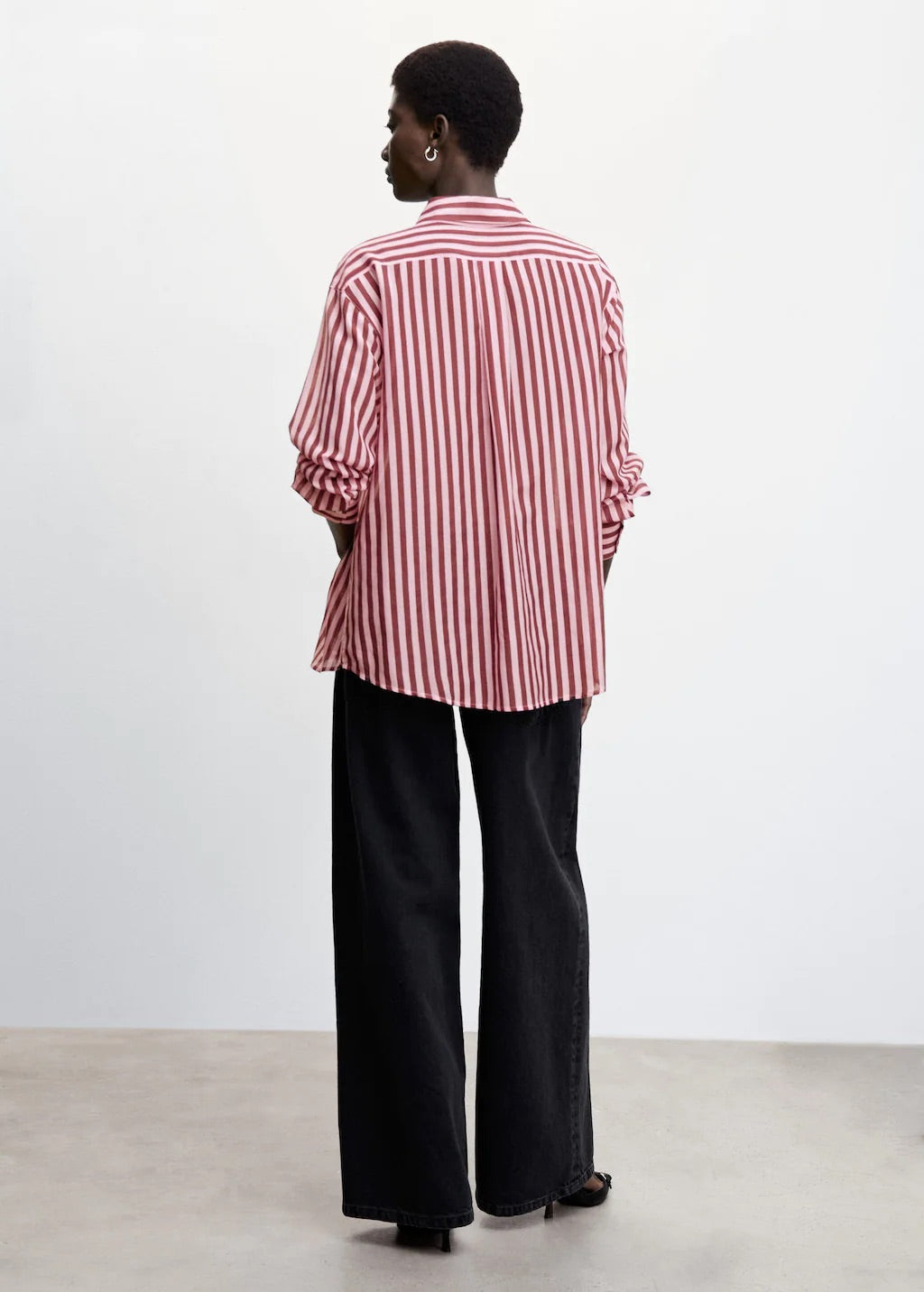 Striped cotton oversized shirt