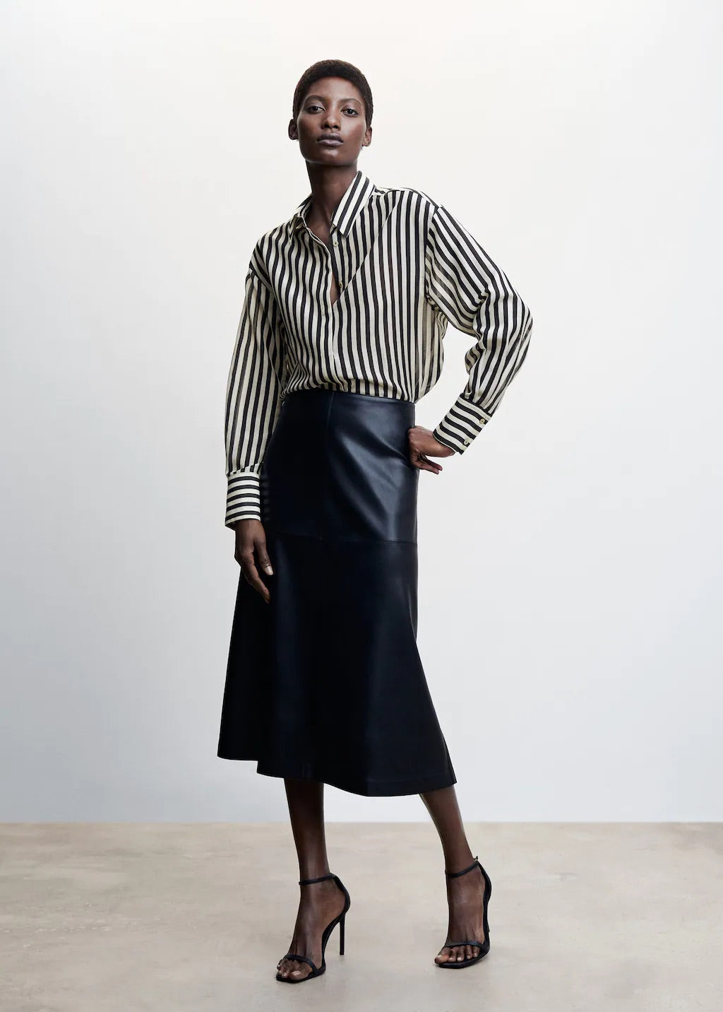 Striped cotton oversized shirt