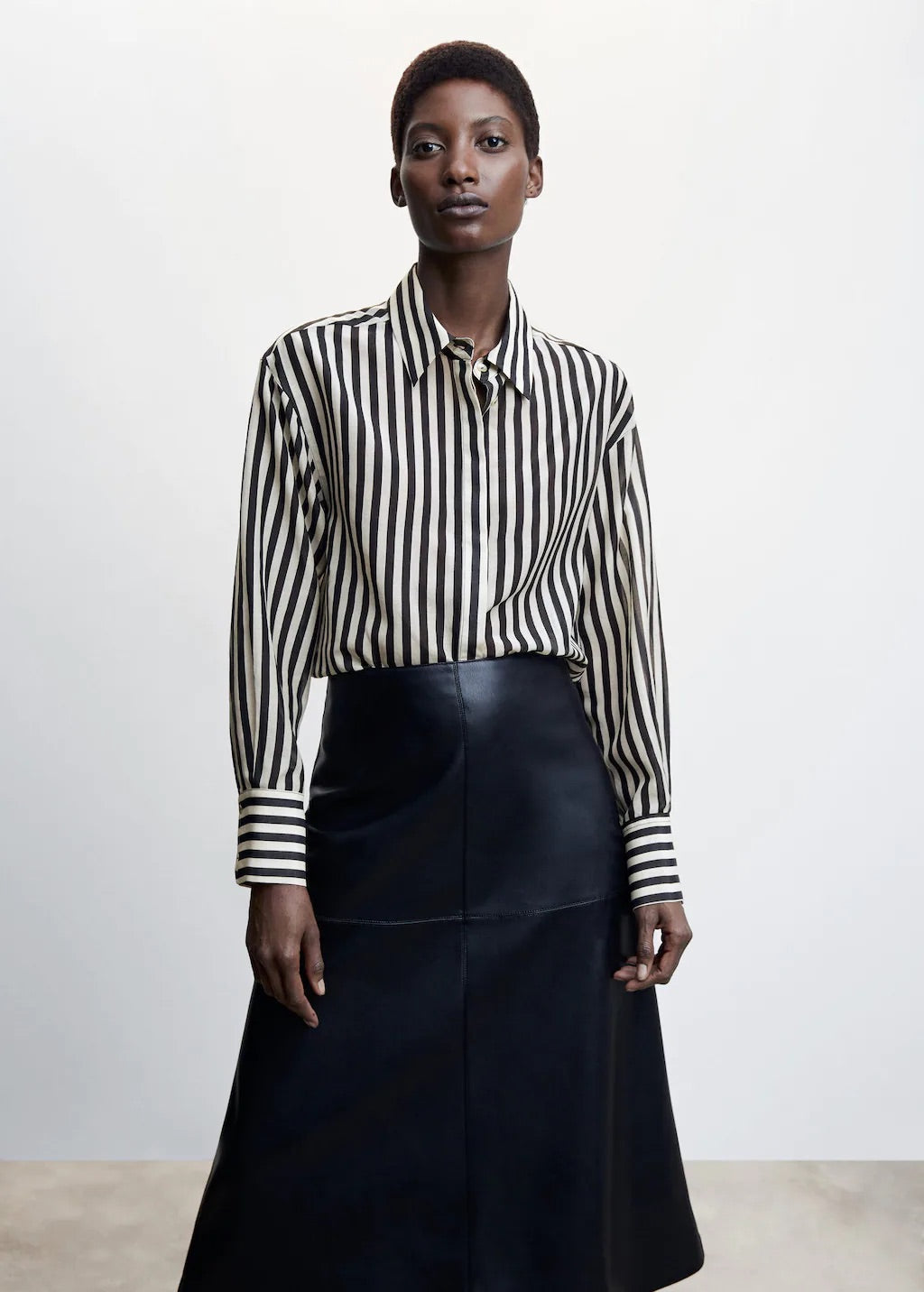 Striped cotton oversized shirt