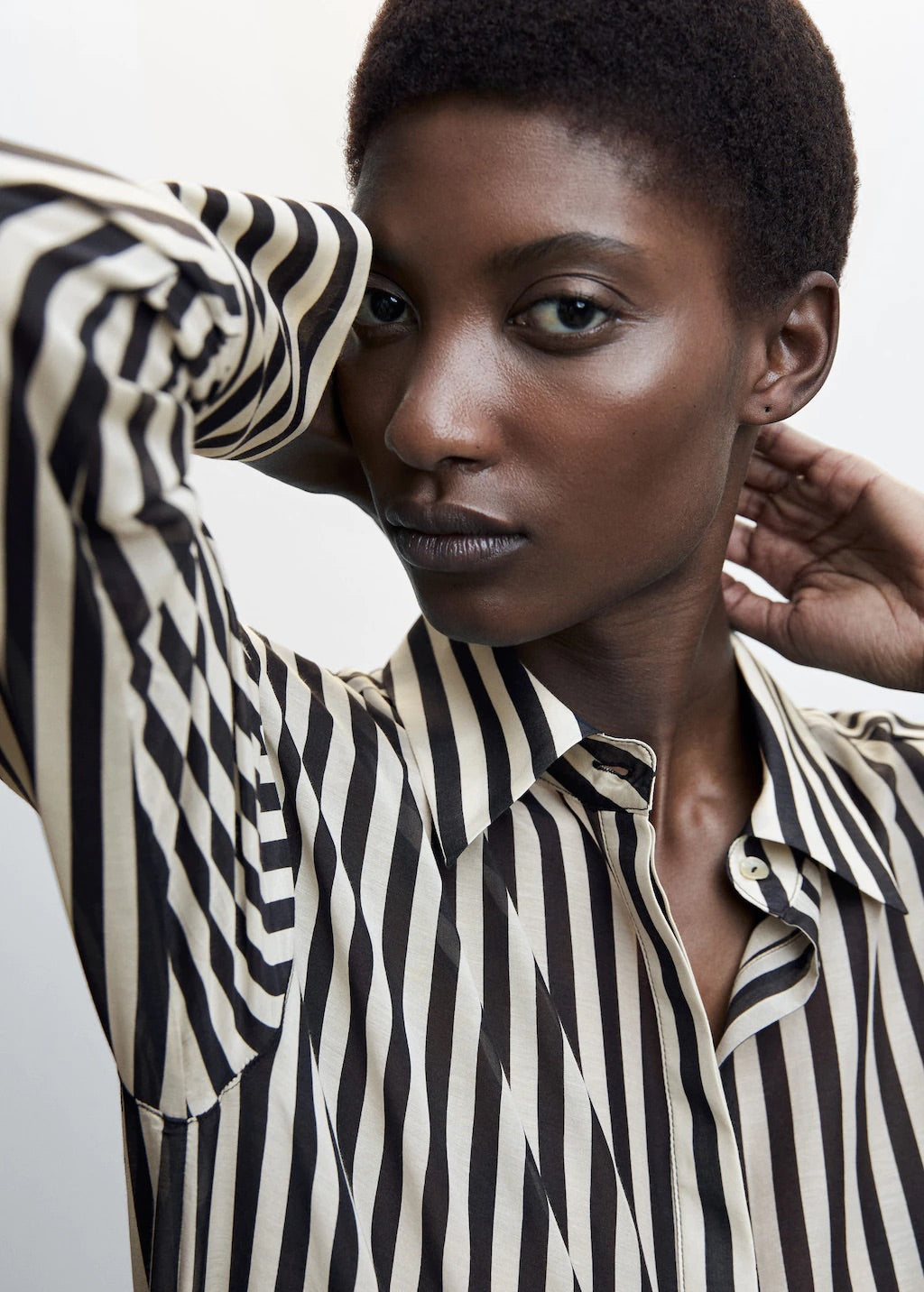 Striped cotton oversized shirt