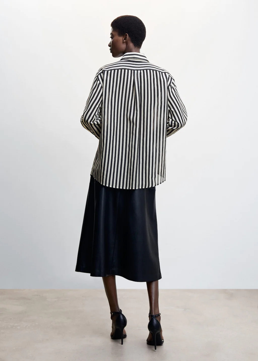 Striped cotton oversized shirt