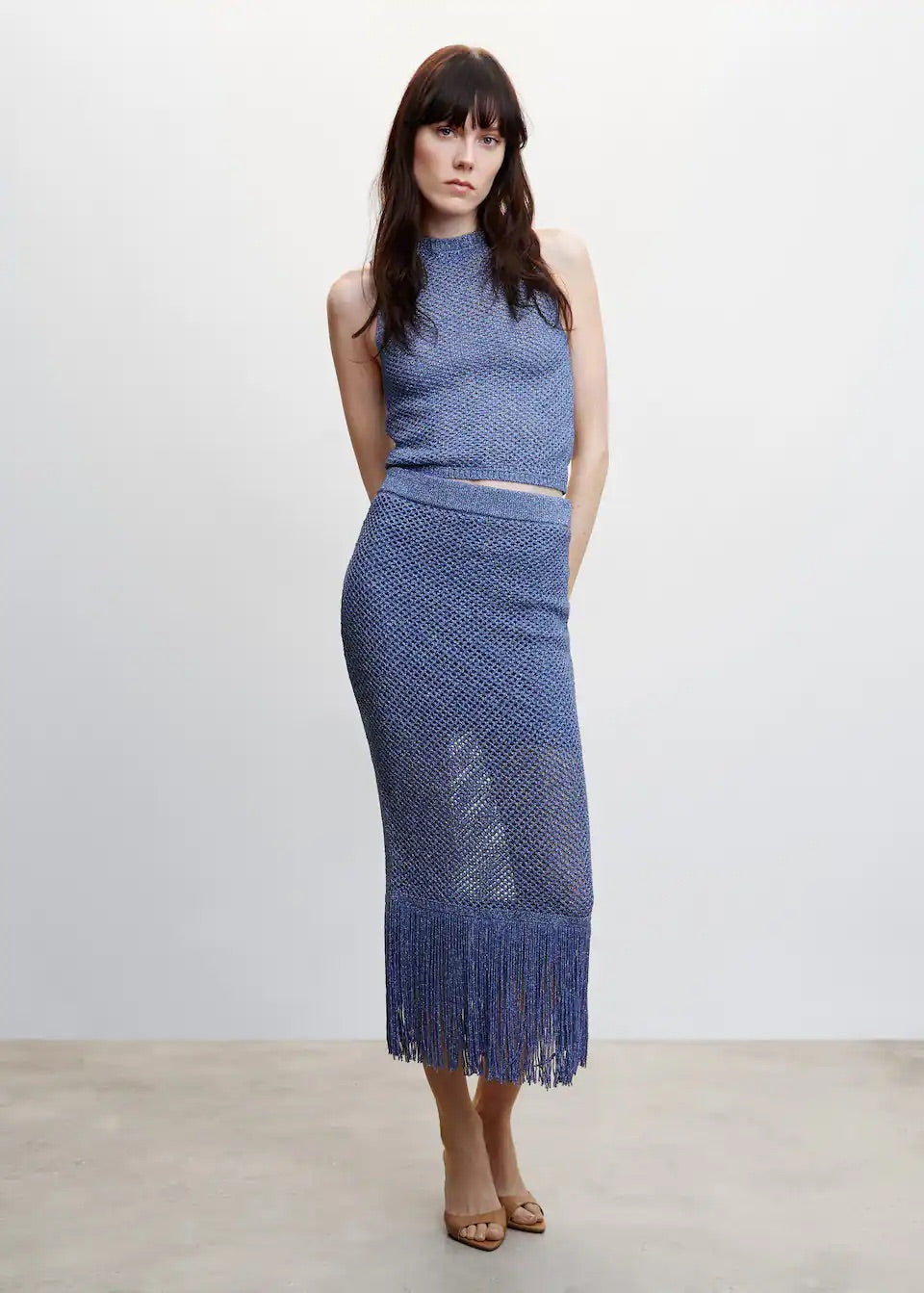 Metallic knit top