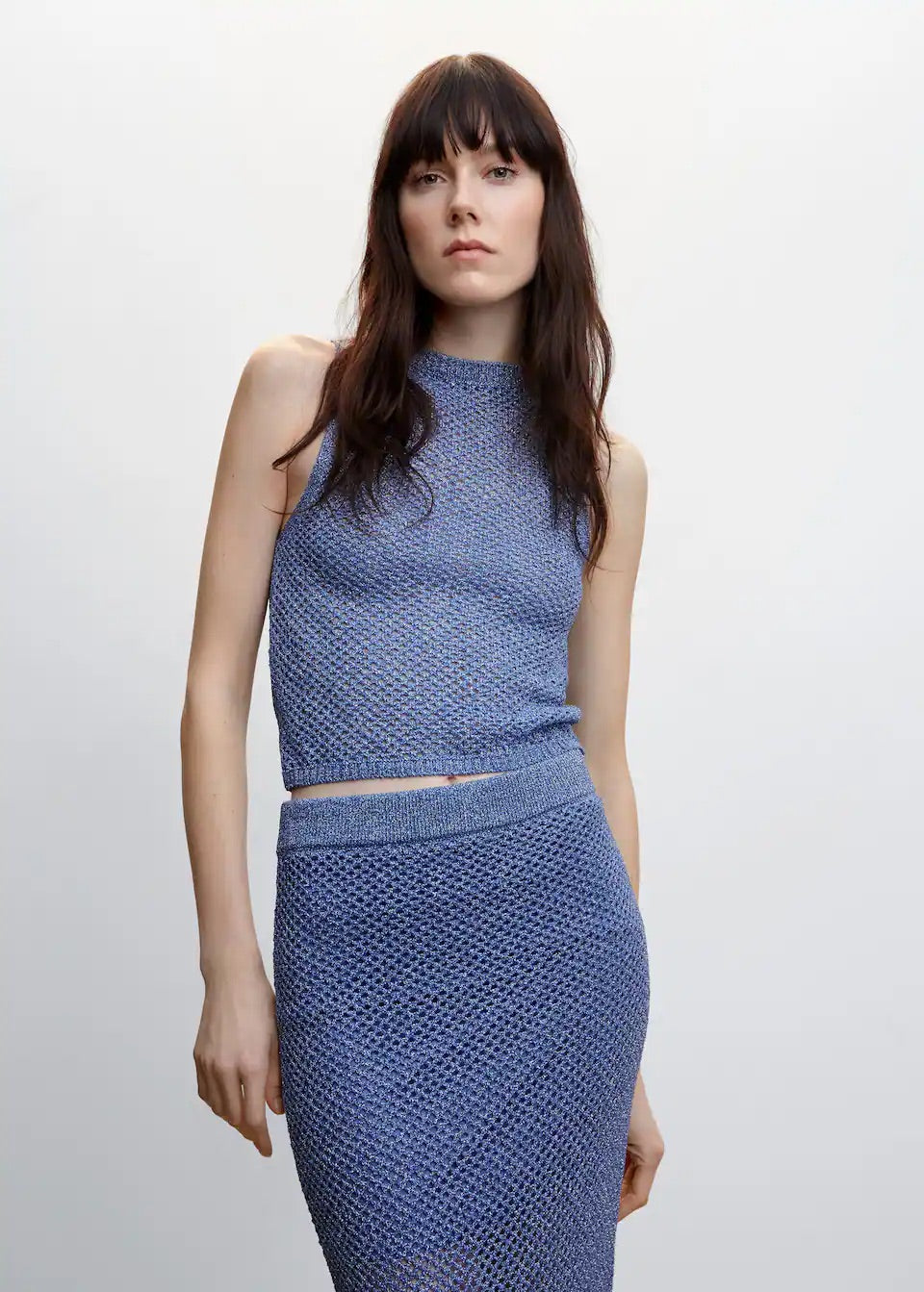 Metallic knit top