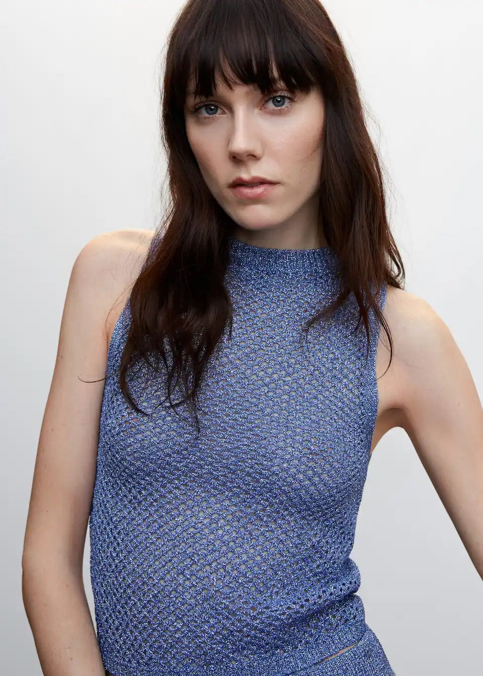 Metallic knit top