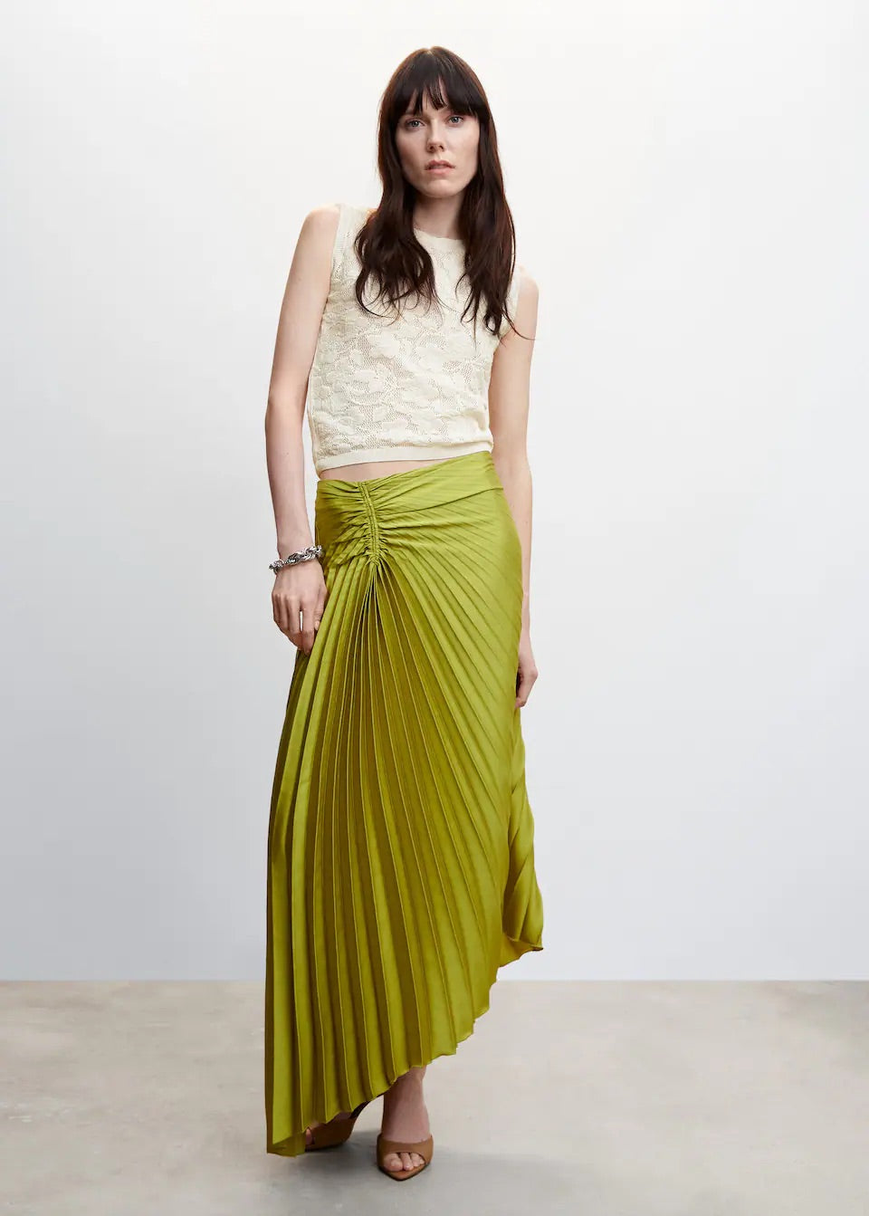 Floral openwork knitted top