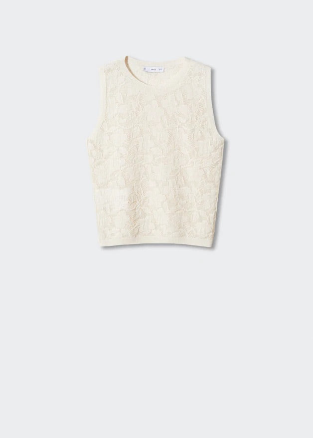 Floral openwork knitted top