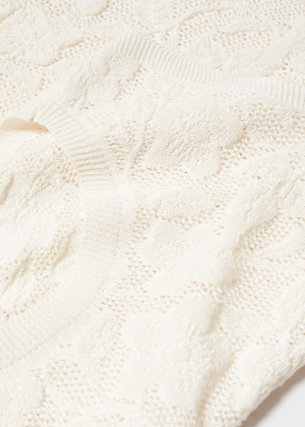Floral openwork knitted top