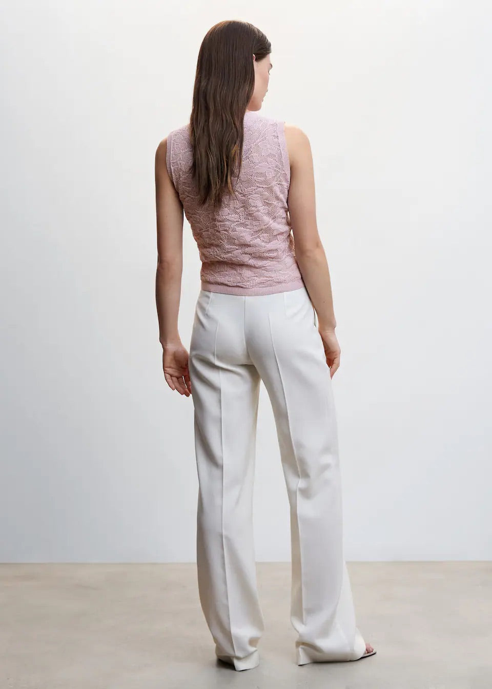 Floral openwork knitted top