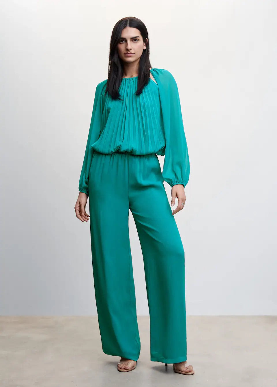 Textured palazzo trousers
