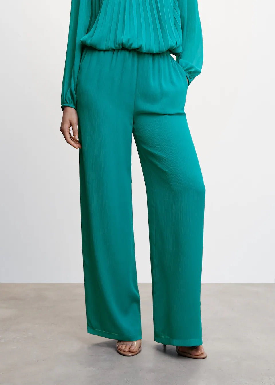 Textured palazzo trousers