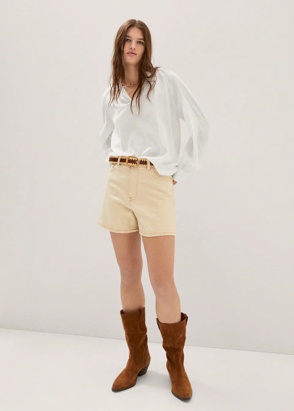 Textured cotton blouse