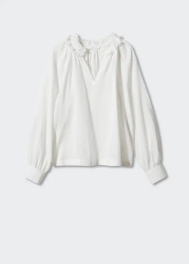 Textured cotton blouse