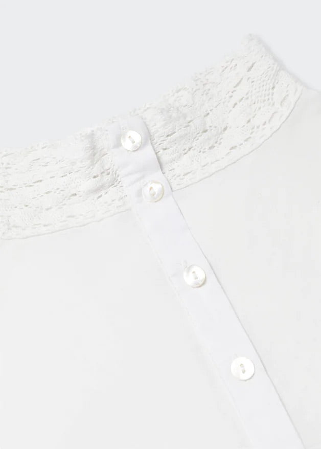 Cotton blouse with openwork details