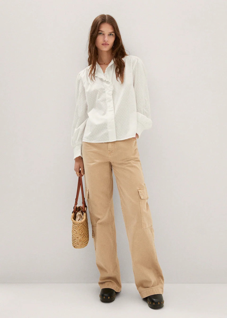 Ruffled plumeti blouse