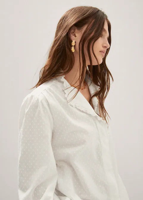 Ruffled plumeti blouse