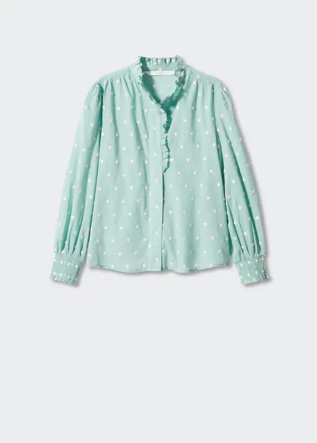 Ruffled plumeti blouse