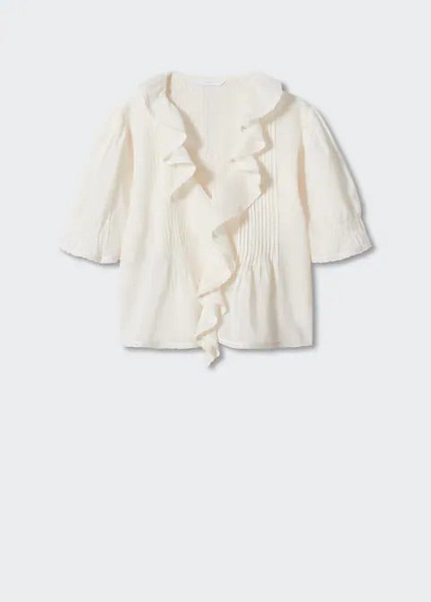 Ruffled puff sleeves blouse