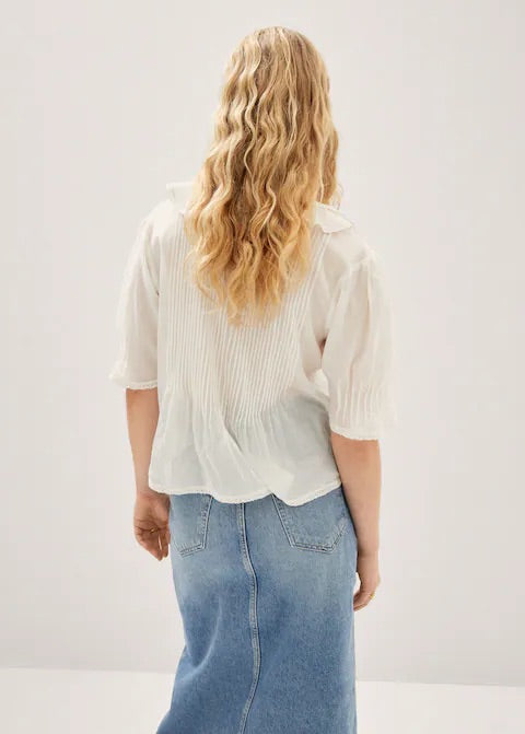 Ruffled puff sleeves blouse