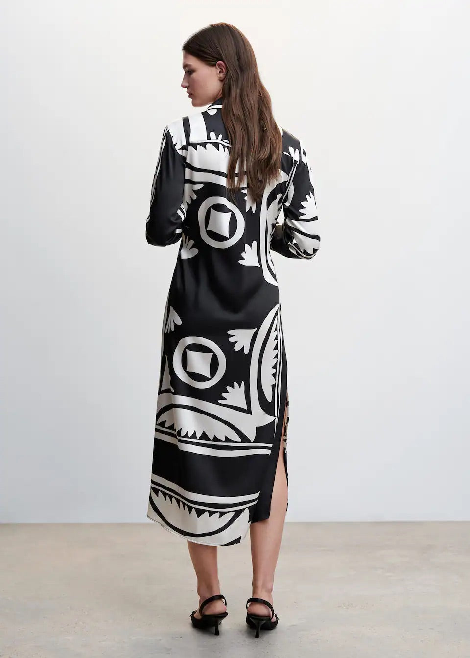 Satin shirt dress