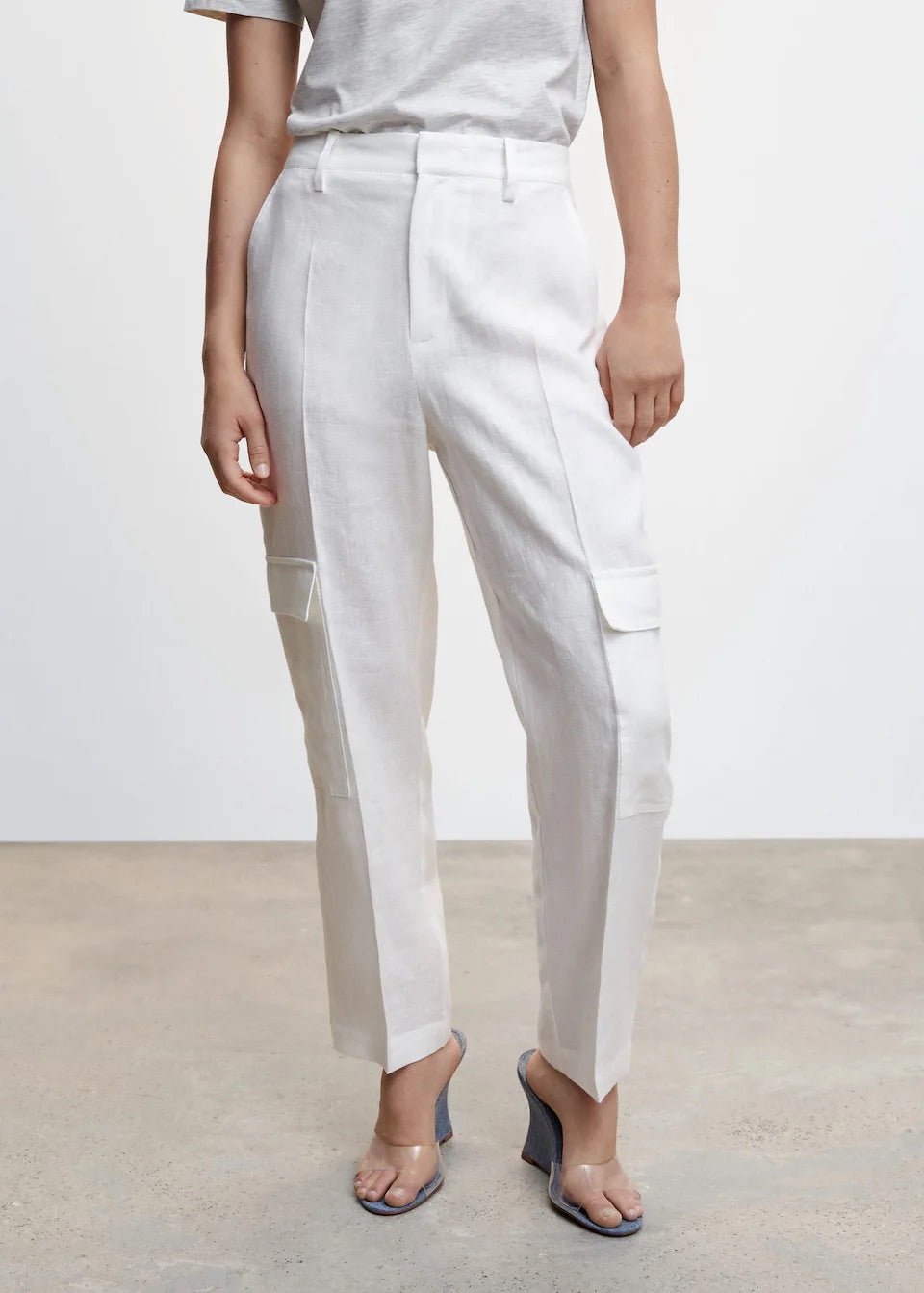 Linen cargo pants