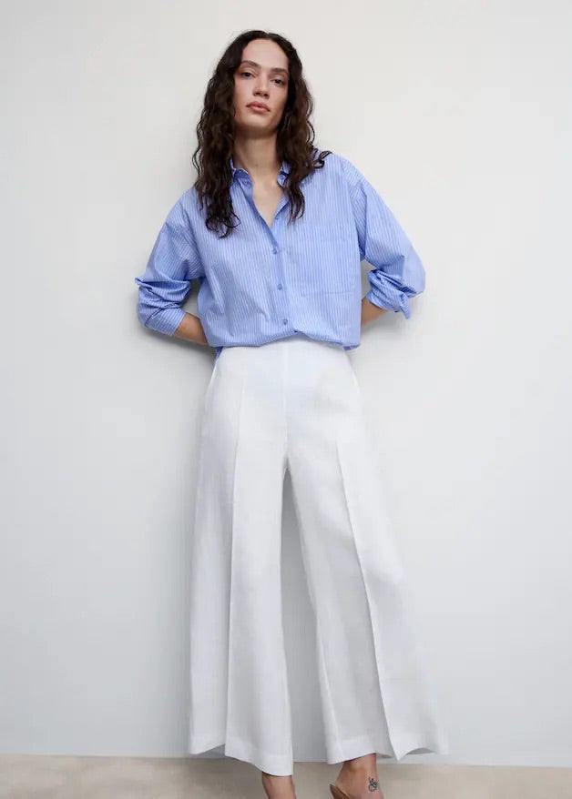 100% linen culotte pants