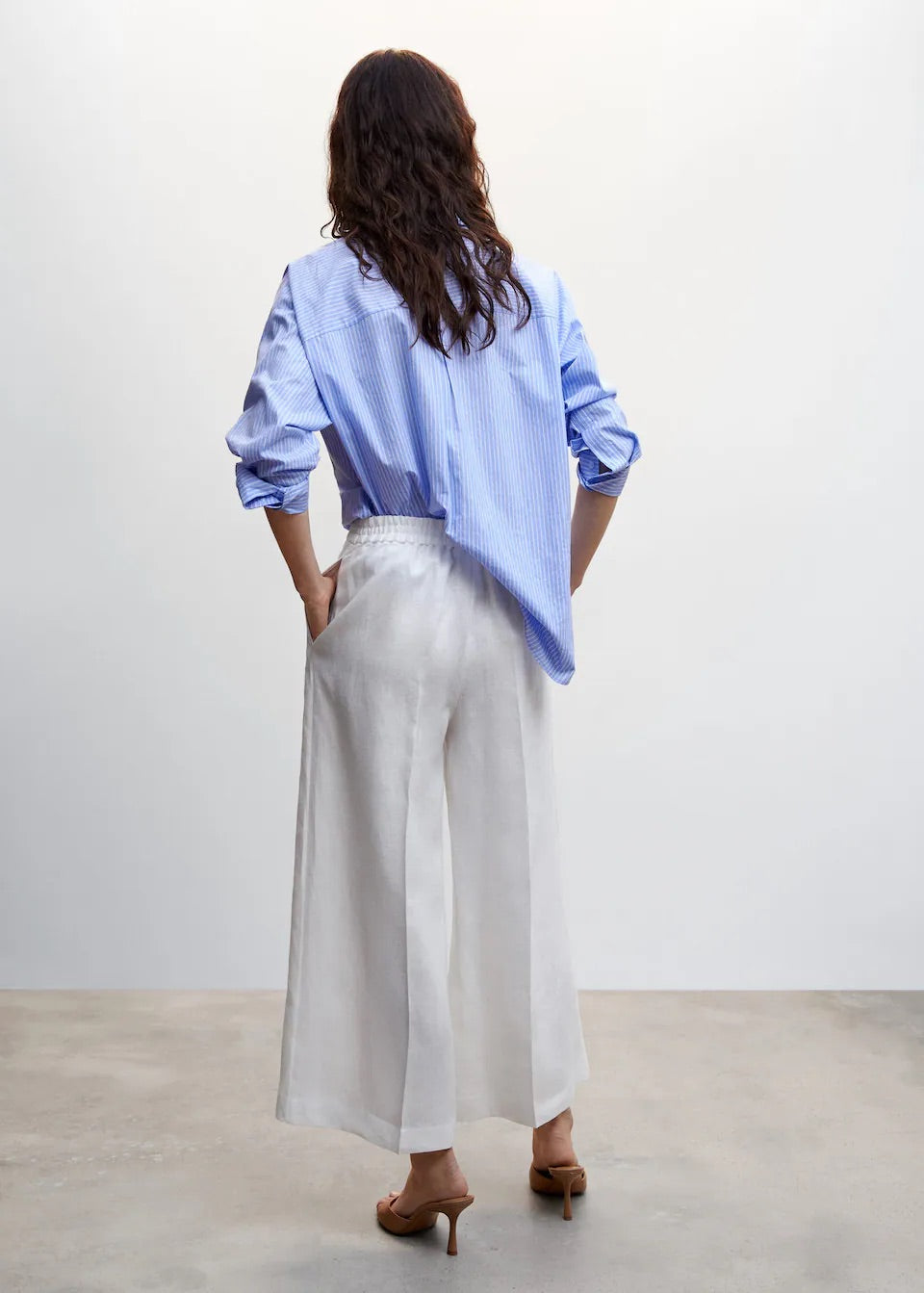 100% linen culotte pants