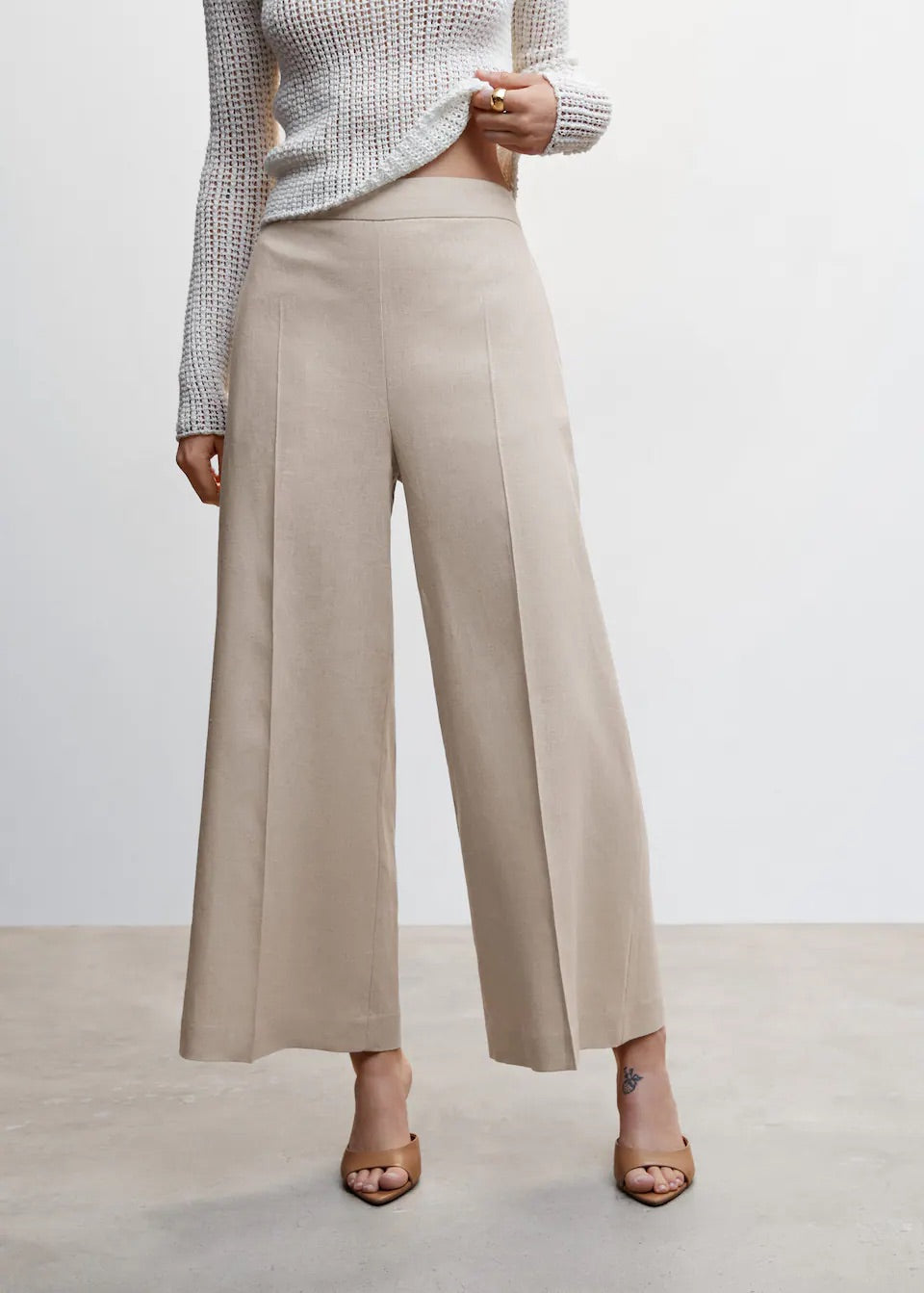 100% linen culotte pants