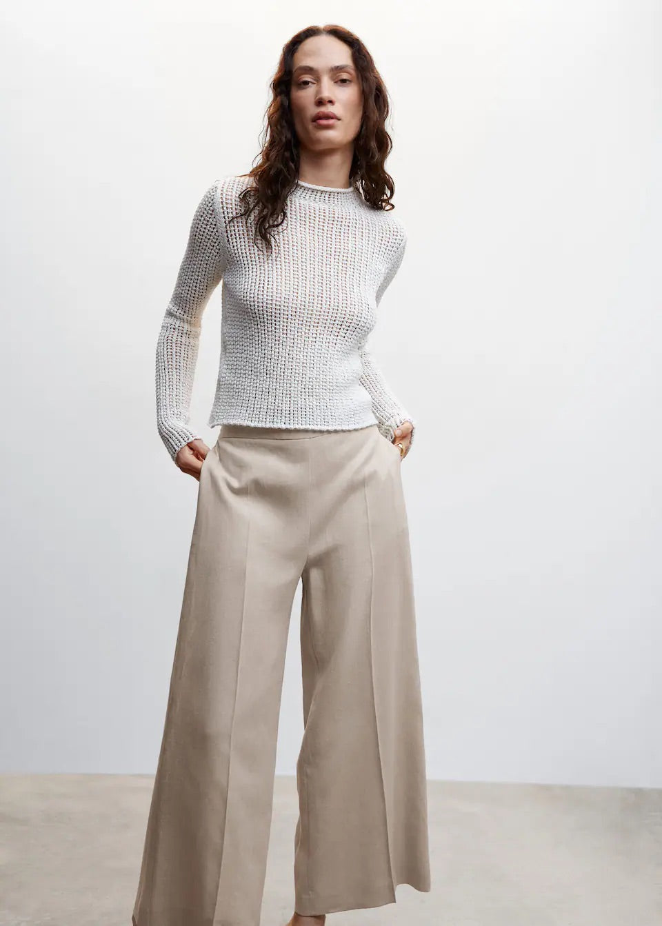 100% linen culotte pants