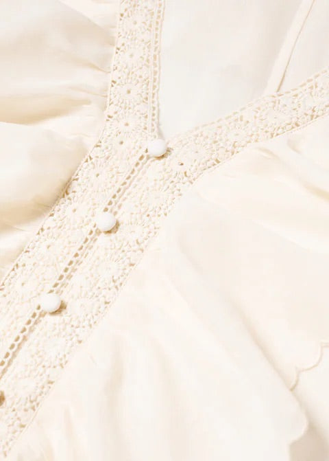 Ruffled puff sleeves blouse