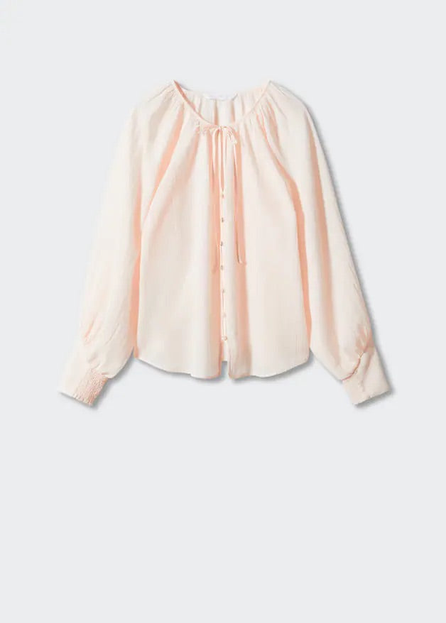 Buttoned textured blouse