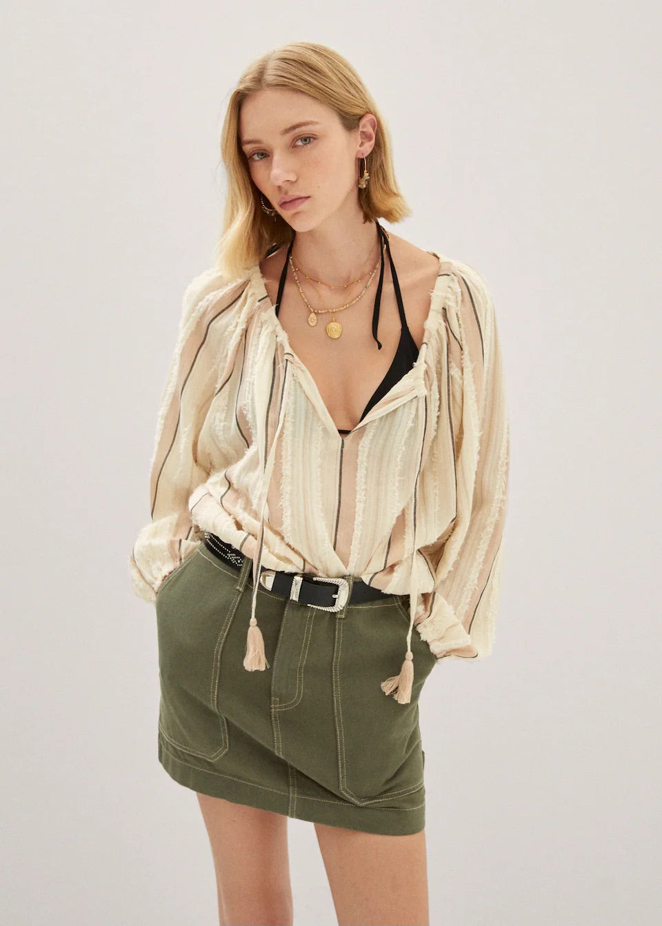 Stripe texture blouse