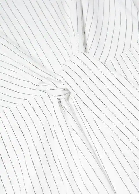 Striped jumpsuit with knot detail