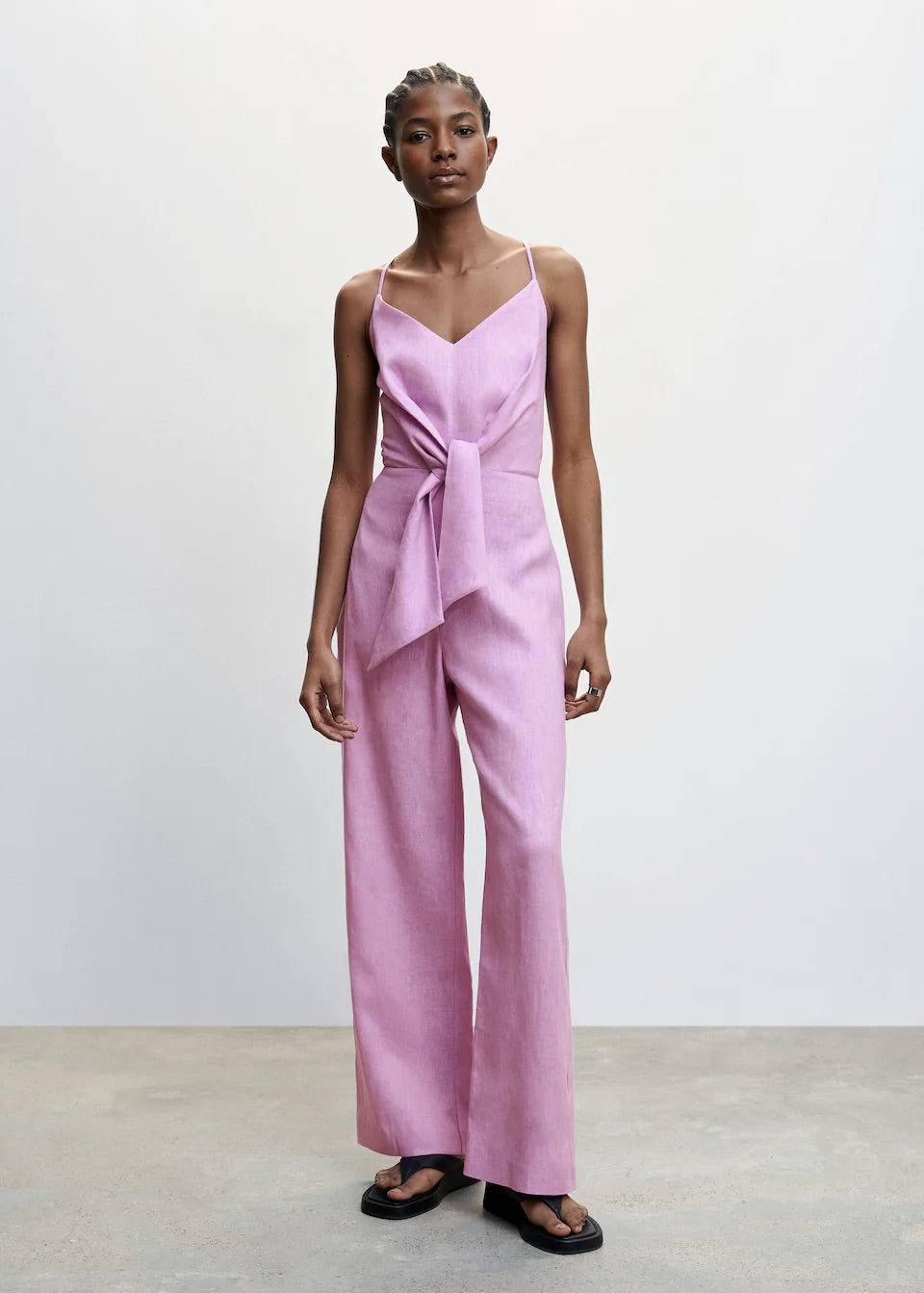 Linen knot jumpsuit