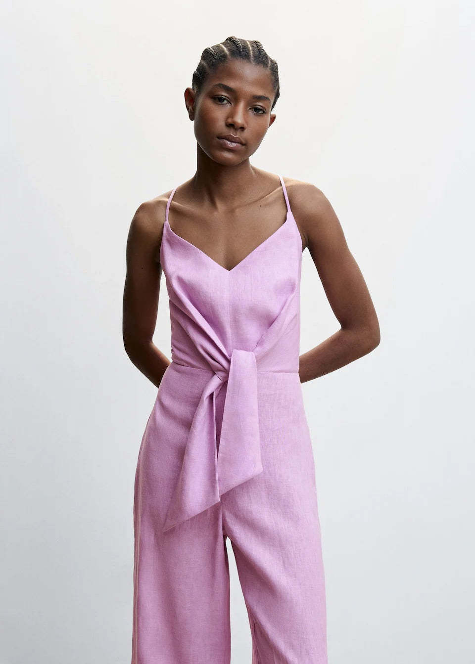 Linen knot jumpsuit