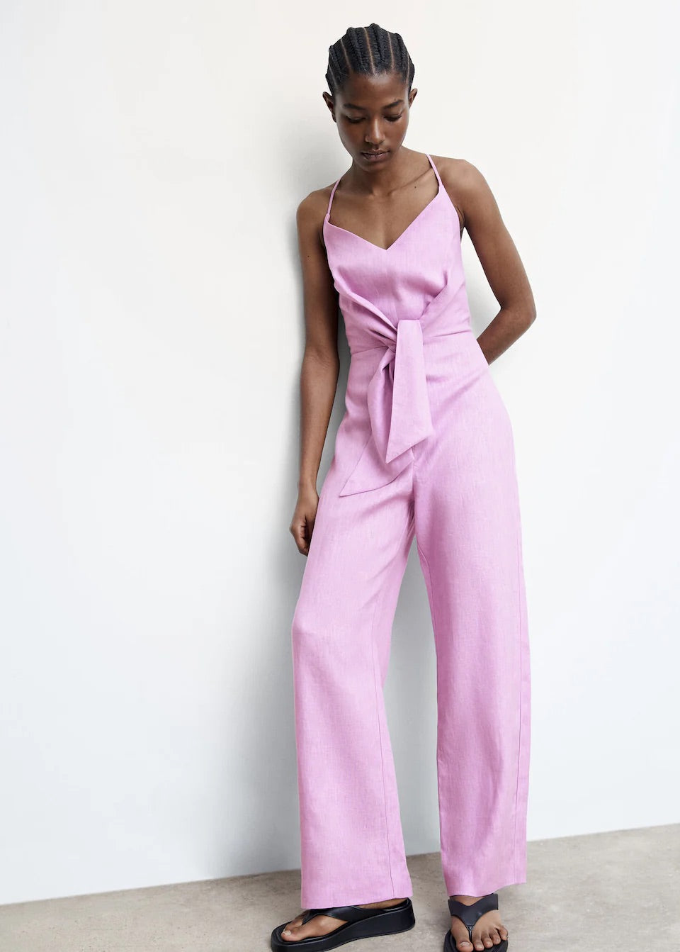 Linen knot jumpsuit