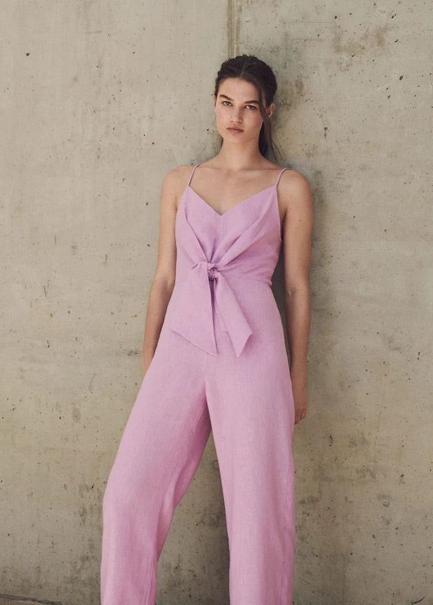 Linen knot jumpsuit