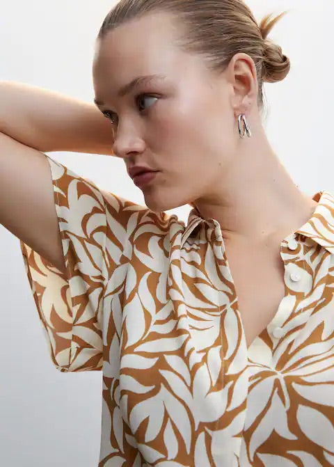 Printed shirt jumpsuit