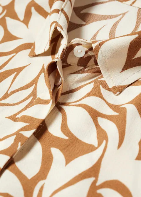 Printed shirt jumpsuit