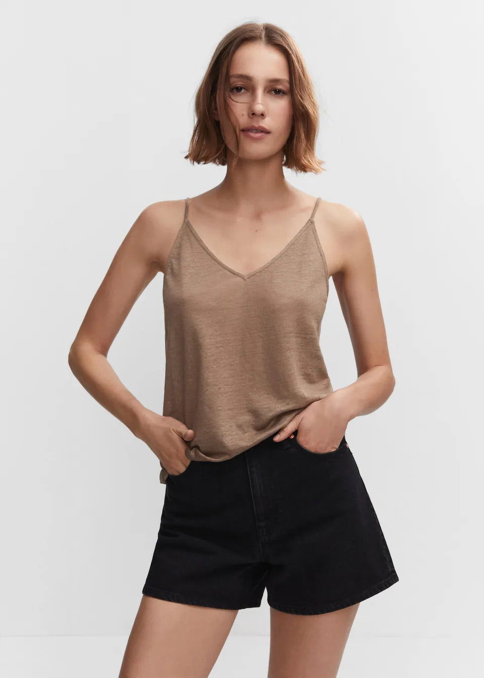 Strap linen top